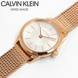 Buy Shop Calvin Klein Minimal White Dial Rose Gold Mesh Bracelet Watch for Women - K3M23626 USA Online