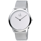 Buy Shop Calvin Klein Minimal White Dial Silver Mesh Bracelet Watch for Men - K3M2112Y USA Online