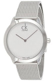 Buy Shop Calvin Klein Minimal White Dial Silver Mesh Bracelet Watch for Men - K3M2112Y USA Online