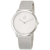 Buy Shop Calvin Klein Minimal White Dial Silver Mesh Bracelet Watch for Men - K3M2112Y USA Online