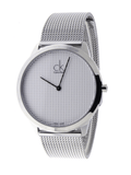 Buy Shop Calvin Klein Minimal White Dial Silver Mesh Bracelet Watch for Men - K3M2112Y USA Online