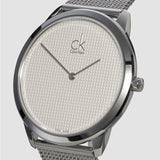 Buy Shop Calvin Klein Minimal White Dial Silver Mesh Bracelet Watch for Men - K3M2112Y USA Online