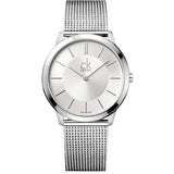 Buy Shop Calvin Klein Minimal White Dial Silver Mesh Bracelet Watch for Men - K3M2112Y USA Online