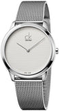 Buy Shop Calvin Klein Minimal White Dial Silver Mesh Bracelet Watch for Men - K3M2112Y USA Online