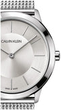 Buy Shop Calvin Klein Minimal White Dial Silver Mesh Bracelet Watch for Men - K3M22126 USA Online