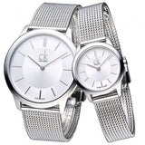 Buy Shop Calvin Klein Minimal White Dial Silver Mesh Bracelet Watch for Men - K3M22126 USA Online