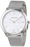 Buy Shop Calvin Klein Minimal White Dial Silver Mesh Bracelet Watch for Men - K3M22126 USA Online