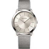 Buy Shop Calvin Klein Minimal White Dial Silver Mesh Bracelet Watch for Men - K3M22126 USA Online