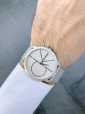 Buy Shop Calvin Klein Minimal White Dial Silver Mesh Bracelet Watch for Men - K3M51152 USA Online