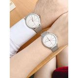 Buy Shop Calvin Klein Minimal White Dial Silver Mesh Bracelet Watch for Men - K3M51152 USA Online