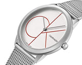 Buy Shop Calvin Klein Minimal White Dial Silver Mesh Bracelet Watch for Men - K3M51152 USA Online