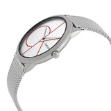 Buy Shop Calvin Klein Minimal White Dial Silver Mesh Bracelet Watch for Men - K3M51152 USA Online