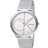 Buy Shop Calvin Klein Minimal White Dial Silver Mesh Bracelet Watch for Men - K3M51152 USA Online