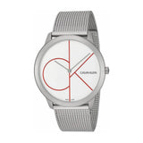 Buy Shop Calvin Klein Minimal White Dial Silver Mesh Bracelet Watch for Men - K3M51152 USA Online