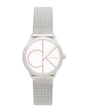 Buy Shop Calvin Klein Minimal White Dial Silver Mesh Bracelet Watch for Men - K3M51152 USA Online