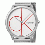 Buy Shop Calvin Klein Minimal White Dial Silver Mesh Bracelet Watch for Men - K3M51152 USA Online
