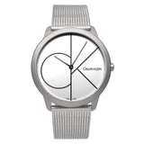 Buy Shop Calvin Klein Minimal White Dial Silver Mesh Bracelet Watch for Men - K3M5115X USA Online