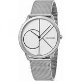 Buy Shop Calvin Klein Minimal White Dial Silver Mesh Bracelet Watch for Men - K3M5115X USA Online