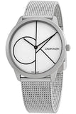 Buy Shop Calvin Klein Minimal White Dial Silver Mesh Bracelet Watch for Men - K3M5115X USA Online