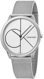 Buy Shop Calvin Klein Minimal White Dial Silver Mesh Bracelet Watch for Men - K3M5115X USA Online