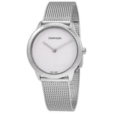 Buy Shop Calvin Klein Minimal White Dial Silver Mesh Bracelet Watch for Women - K3M2212Y USA Online