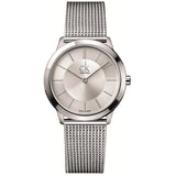 Buy Shop Calvin Klein Minimal White Dial Silver Mesh Bracelet Watch for Women - K3M23126 USA Online