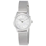 Buy Shop Calvin Klein Minimal White Dial Silver Mesh Bracelet Watch for Women - K3M23126 USA Online