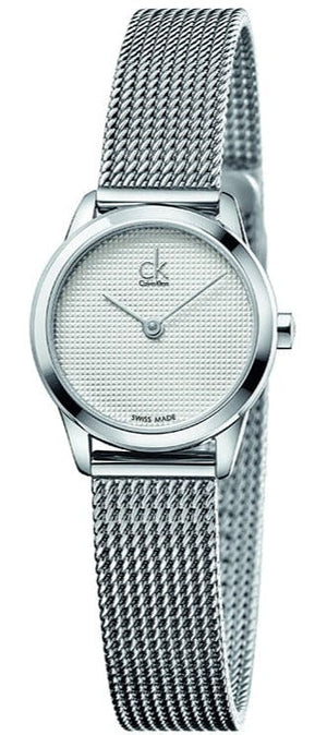 Buy Shop Calvin Klein Minimal White Dial Silver Mesh Bracelet Watch for Women - K3M2312Y USA Online