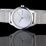 Buy Shop Calvin Klein Minimal White Dial Silver Mesh Bracelet Watch for Women - K3M231Y6 USA Online