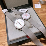 Buy Shop Calvin Klein Minimal White Dial Silver Mesh Bracelet Watch for Women - K3M52152 USA Online