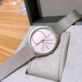 Buy Shop Calvin Klein Minimal White Dial Silver Mesh Bracelet Watch for Women - K3M52152 USA Online