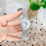 Buy Shop Calvin Klein Minimal White Dial Silver Mesh Bracelet Watch for Women - K3M5215X USA Online