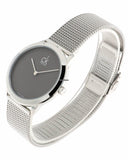 Buy Shop Calvin Klein Minimalist Black Dial Silver Mesh Bracelet Watch for Men - K3M2112X USA Online