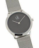 Buy Shop Calvin Klein Minimalist Black Dial Silver Mesh Bracelet Watch for Men - K3M2112X USA Online