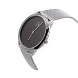 Buy Shop Calvin Klein Minimalist Black Dial Silver Mesh Bracelet Watch for Men - K3M2112X USA Online