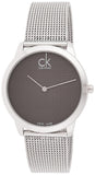 Buy Shop Calvin Klein Minimalist Black Dial Silver Mesh Bracelet Watch for Men - K3M2112X USA Online