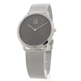 Buy Shop Calvin Klein Minimalist Black Dial Silver Mesh Bracelet Watch for Men - K3M2112X USA Online