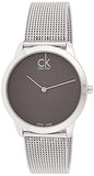 Buy Shop Calvin Klein Minimalist Black Dial Silver Mesh Bracelet Watch for Men - K3M2112X USA Online