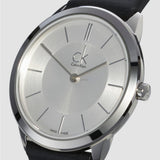 Buy Shop Calvin Klein Minimalist White Dial Black Leather Strap Watch for Men - K3M211C6 USA Online