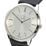 Buy Shop Calvin Klein Minimalist White Dial Black Leather Strap Watch for Men - K3M211C6 USA Online