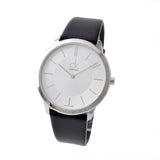 Buy Shop Calvin Klein Minimalist White Dial Black Leather Strap Watch for Men - K3M211C6 USA Online