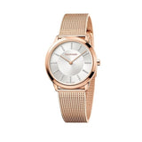 Buy Shop Calvin Klein Minimal White Dial Rose Gold Mesh Bracelet Watch for Women - K3M22Y2X USA Online