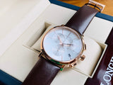 Buy Shop Calvin Klein Posh Chronograph White Dial Brown Leather Strap Watch for Men - K8Q376G6 USA Online