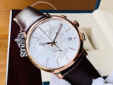 Buy Shop Calvin Klein Posh Chronograph White Dial Brown Leather Strap Watch for Men - K8Q376G6 USA Online