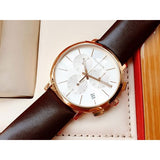 Buy Shop Calvin Klein Posh Chronograph White Dial Brown Leather Strap Watch for Men - K8Q376G6 USA Online