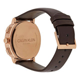 Buy Shop Calvin Klein Posh Chronograph White Dial Brown Leather Strap Watch for Men - K8Q376G6 USA Online