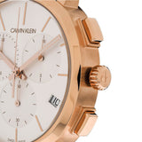 Buy Shop Calvin Klein Posh Chronograph White Dial Brown Leather Strap Watch for Men - K8Q376G6 USA Online