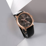 Buy Shop Calvin Klein Posh Grey Dial Black Leather Strap Watch for Men - K8Q376C3 USA Online