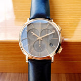 Buy Shop Calvin Klein Posh Grey Dial Black Leather Strap Watch for Men - K8Q376C3 USA Online