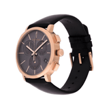 Buy Shop Calvin Klein Posh Grey Dial Black Leather Strap Watch for Men - K8Q376C3 USA Online